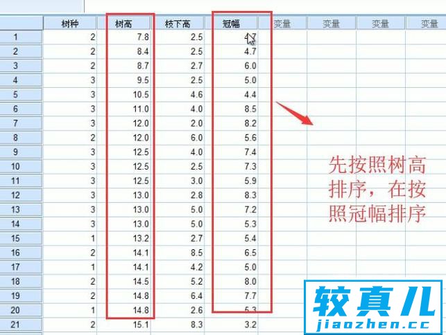 SPSS中如何对数据进行排序