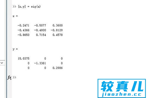 matlab如何求矩阵特征值