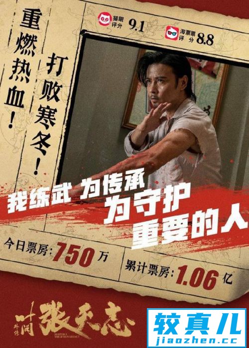 电影《叶问外传》上映9天票房破亿豆瓣5.8分口碑不佳