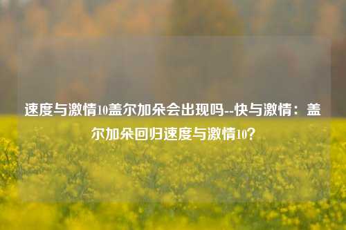 速度与激情10盖尔加朵会出现吗--快与激情：盖尔加朵回归速度与激情10？