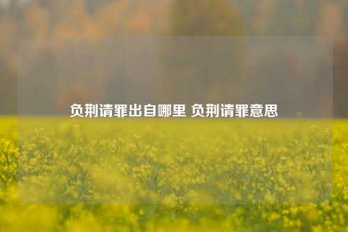 负荆请罪出自哪里 负荆请罪意思