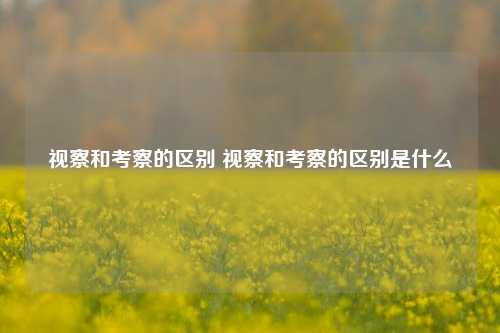 视察和考察的区别 视察和考察的区别是什么