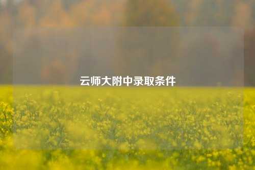 云师大附中录取条件