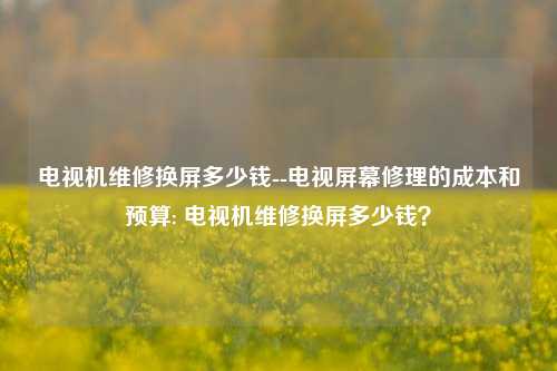 电视机维修换屏多少钱--电视屏幕修理的成本和预算: 电视机维修换屏多少钱？