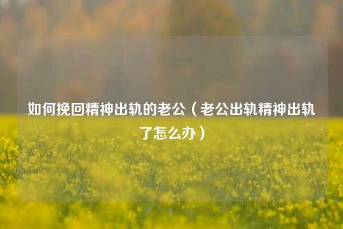 如何挽回精神出轨的老公（老公出轨精神出轨了怎么办）