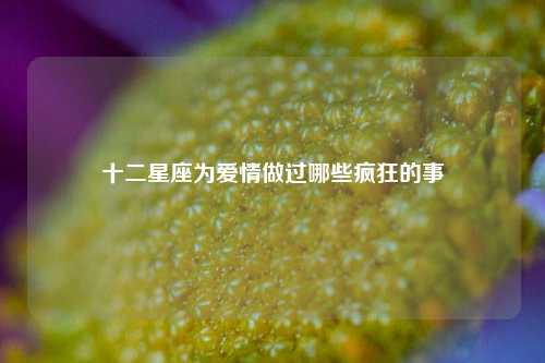 十二星座为爱情做过哪些疯狂的事