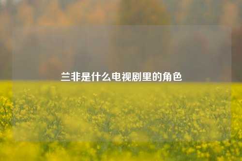 兰非是什么电视剧里的角色