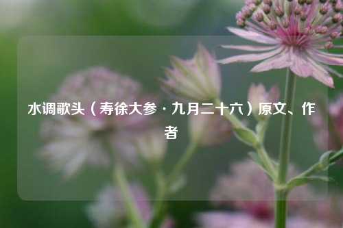 水调歌头（寿徐大参·九月二十六）原文、作者