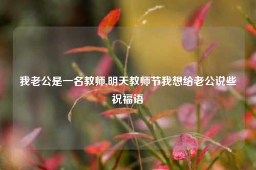 我老公是一名教师,明天教师节我想给老公说些祝福语