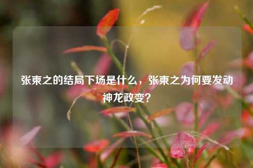 张柬之的结局下场是什么，张柬之为何要发动神龙政变？