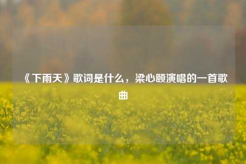 《下雨天》歌词是什么，梁心颐演唱的一首歌曲