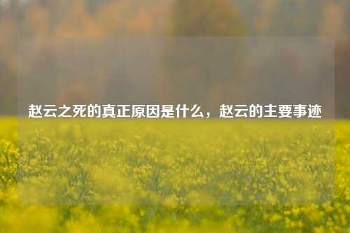 赵云之死的真正原因是什么，赵云的主要事迹