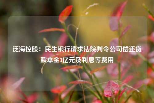 泛海控股：民生银行请求法院判令公司偿还贷款本金3亿元及利息等费用