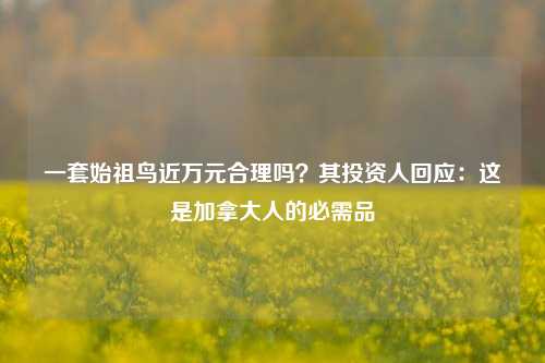 一套始祖鸟近万元合理吗？其投资人回应：这是加拿大人的必需品