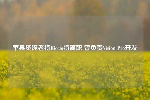 苹果资深老将Riccio将离职 曾负责Vision Pro开发