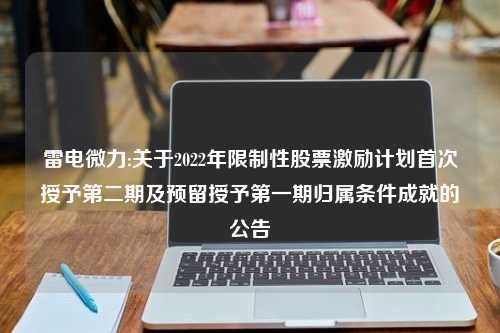 雷电微力:关于2022年限制性股票激励计划首次授予第二期及预留授予第一期归属条件成就的公告