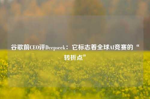 谷歌前CEO评Deepseek：它标志着全球AI竞赛的“转折点”