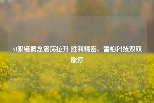 AI眼镜概念震荡拉升 胜利精密、雷柏科技双双涨停